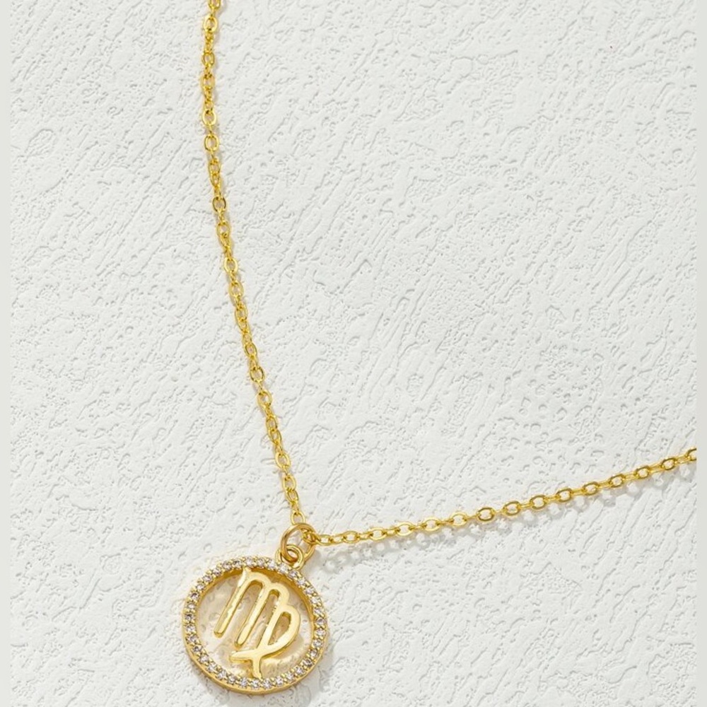 SALE rare diamond Virgo gold constellation necklace